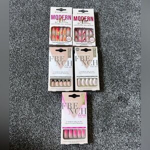 Salon Perfect 5 Piecr Nail Set French Tips and Modern Art Styles
